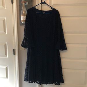 Navy Blue Lace Overlay dress